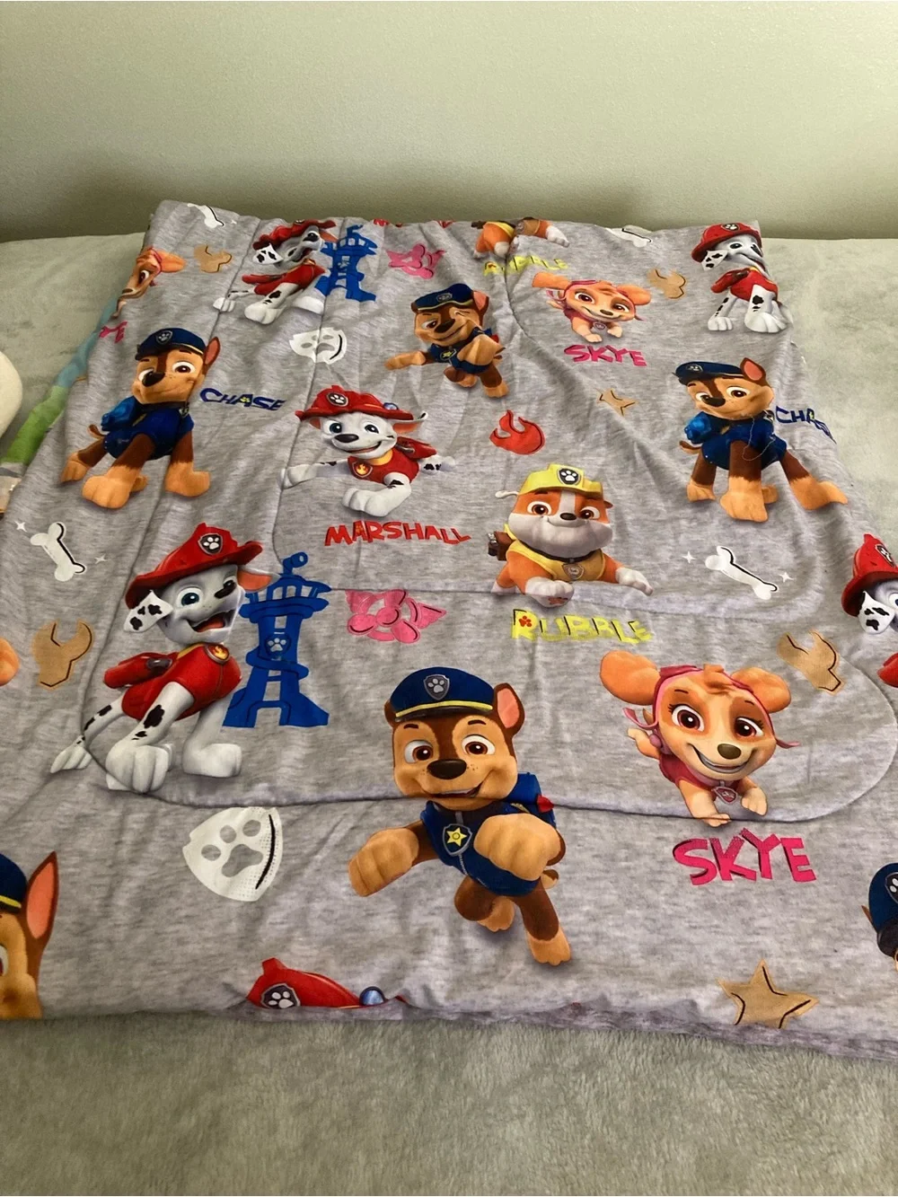 Nickelodeon PAW Patrol Blue Gray and Yellow Kids Comforter